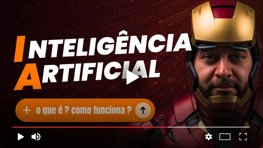 Capa da aula sobre o que é e como funciona inteligência artificial, com Joviano de capacete.