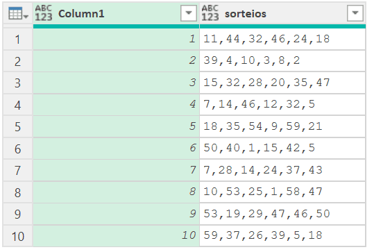 Sorteio de números aleatórios no Power Query