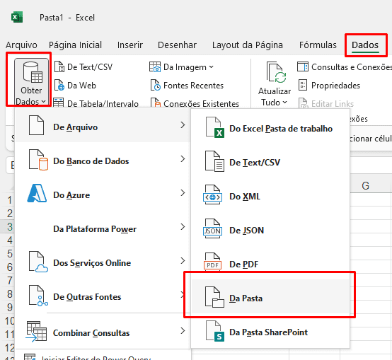 Power Query importar arquivos da pasta