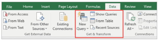 power query no excel 2016