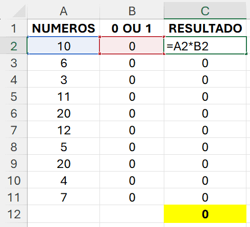 Excel, exemplo de dados para usar no solver