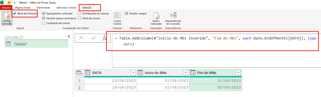 Exibindo barra de fórmulas no Power Query - Joviano