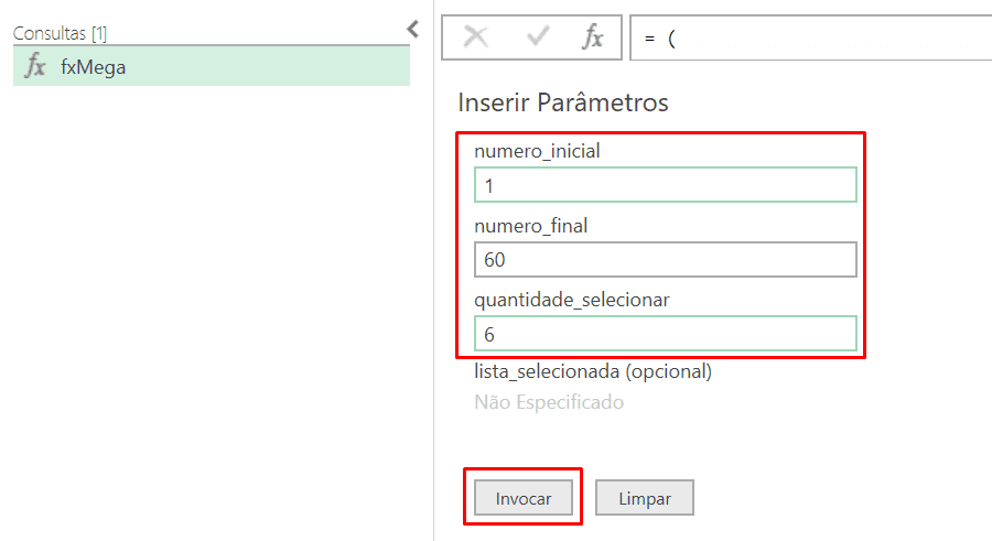 Invocando função personalizada Power Query