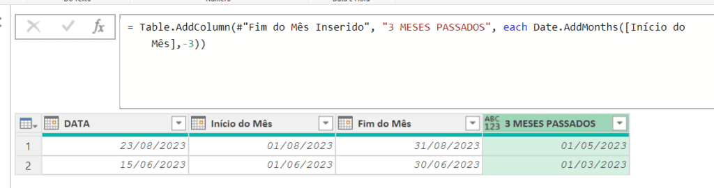 Retroagir ou avançar meses no power Query - Joviano