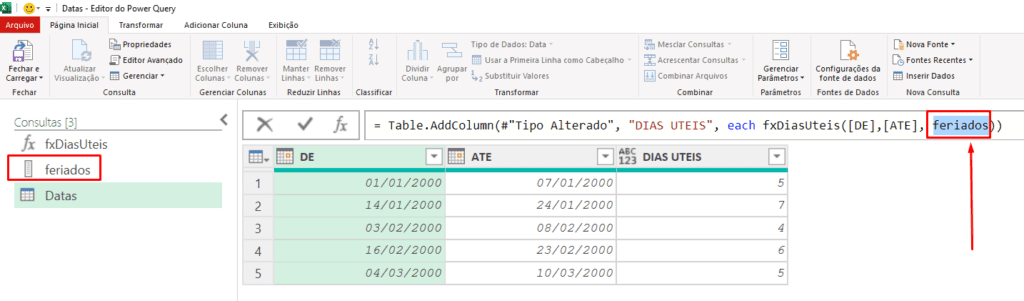 Power Query usando função personalizada