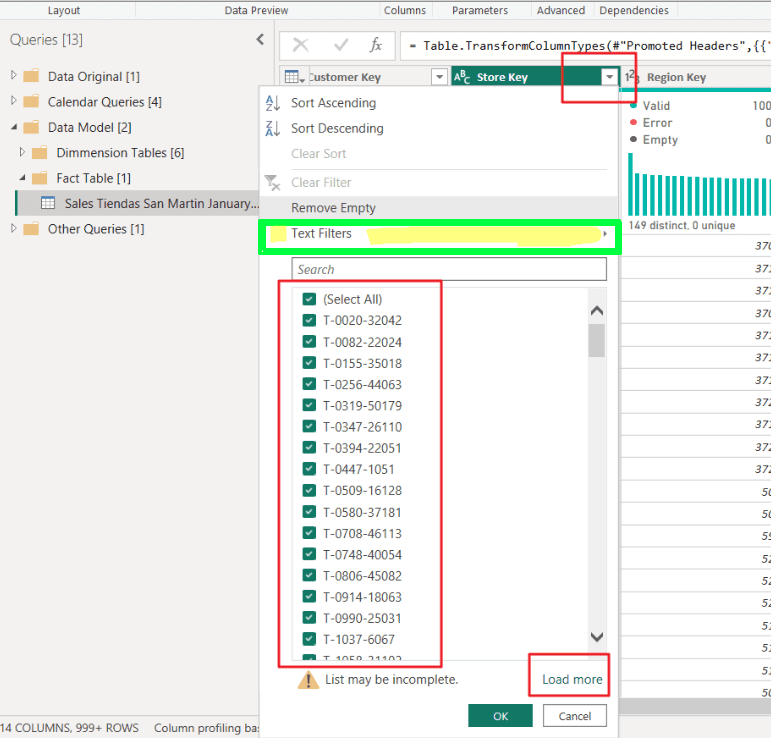 power query filtrando dados