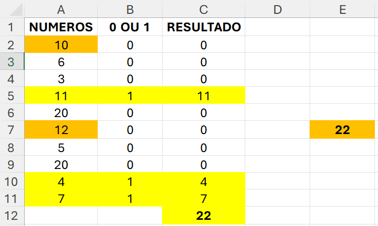 Excel, solução do solver