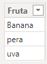 Coluna Fruta com banana, pera e uva.